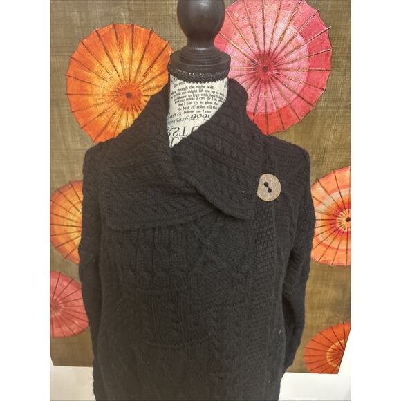 Carraig Donn 100% Merino Wool Chunky Cable Knit Cozycore CabinCore Ireland Sz M - Picture 2 of 9